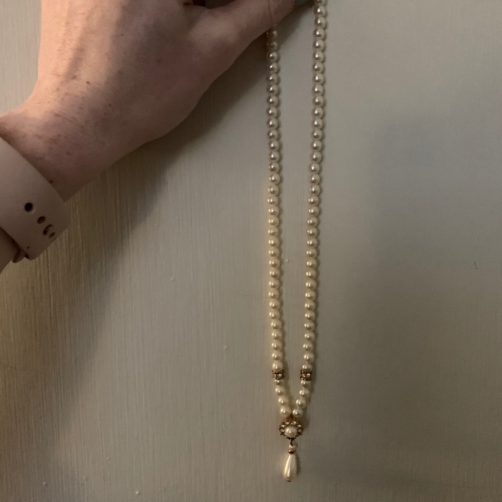 Faux pearl necklace